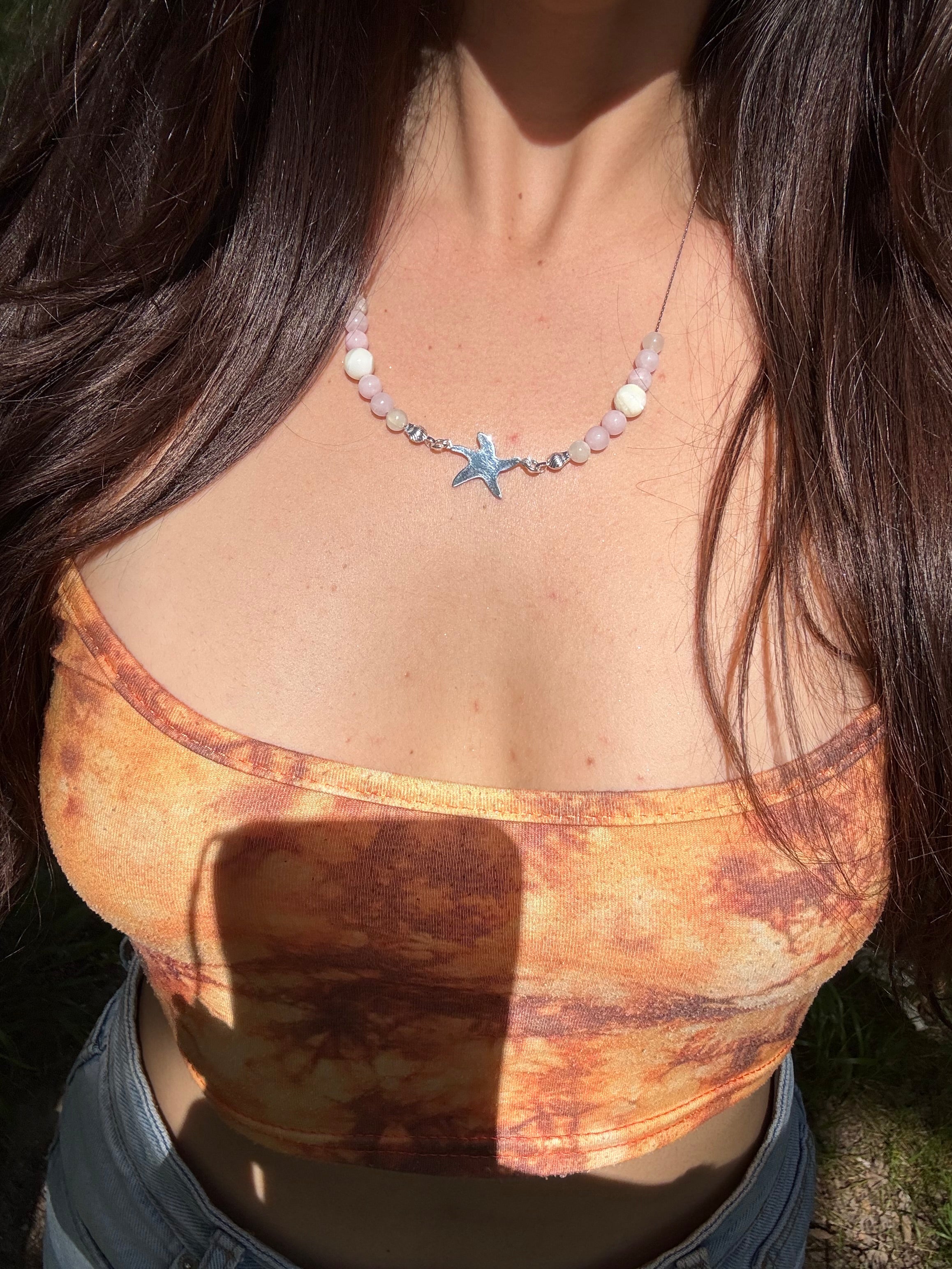 Collier Stélia avec pendentif étoile en aluminium fait main finition miroir – Maison Valorya